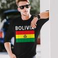 ボリビア ボリビア国旗 長袖Tシャツ 彼への贈り物