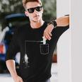 ポケットに入ったマグロ 魚釣り 面白い漁師 長袖Tシャツ 彼への贈り物