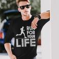 マラソンランナー Run For Your Life ランニング 長袖Tシャツ 彼への贈り物