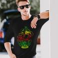 マリファナ スカル ボング 大麻 ウィード 420 ラスタ ギフト 長袖Tシャツ 彼への贈り物