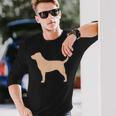 ラブラドールレトリバー 犬のシルエット 長袖Tシャツ 彼への贈り物