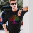 レインボーフラッグ ツリー・オブ・ライフ Lgbt ゲイ・プライド月間 Lgbtqアライ 長袖Tシャツ 彼への贈り物