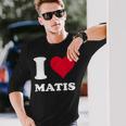 レッドハート I Love Matis 長袖Tシャツ 彼への贈り物