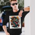 ヴィンテージ タトゥー アート ドラゴン 長袖Tシャツ 彼への贈り物