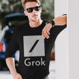 両面 Grok Ai 人工知能研究 長袖Tシャツ 彼への贈り物