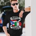半分イタリア半分プエルトリコの国旗 ハート イタリア プエルトリコ 長袖Tシャツ 彼への贈り物