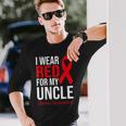 叔父さんの脳卒中啓発のために赤を着ています 長袖Tシャツ 彼への贈り物