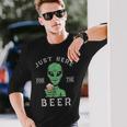宇宙人とビール愛好家 地球外生物パーティーコスチューム 長袖Tシャツ 彼への贈り物