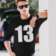 数字 Nhirn 数字 13 プレーン 白 数字 長袖Tシャツ 彼への贈り物