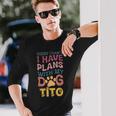 犬名 Tito パーソナライズギフト ビジーウィズ マイドッグ Tito 長袖Tシャツ 彼への贈り物