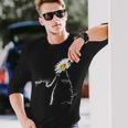 猫 & マーガレット 長袖Tシャツ 彼への贈り物