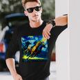 競馬 馬tシャツ おもしろ ウマ レース 馬 乗馬 競馬 面白いtシャツ メンズ グッズ ネタ 大人 男性 ゴッホ 長袖Tシャツ 彼への贈り物