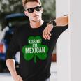 聖パトリックデー 面白いギフト Kiss Me I'm Mexican 長袖Tシャツ 彼への贈り物