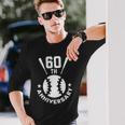 還暦祝い＆野球ファン向けプレゼント ワンポイント ゼッケン60 かっこいい【両面プリント】 長袖Tシャツ 彼への贈り物