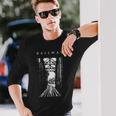 鉄道橋産業ヴィンテージ金属製列車機関車 Railway Train Bridge Industryintage 長袖Tシャツ 彼への贈り物