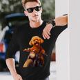 面白いtシャツ トイプードル バイク イヌ メンズ 犬好き グッズ かわいい おもしろ 面白い 服 ネタ 長袖Tシャツ 彼への贈り物