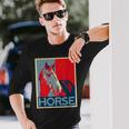 面白いtシャツ 馬 競馬 馬tシャツ レース 乗馬 ジョッキー 文字入り メンズ おもしろ 面白い 長袖Tシャツ 彼への贈り物