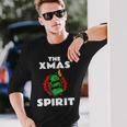 面白いクリスマス「The Xmaspirit」グラフィック 長袖Tシャツ 彼への贈り物