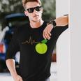 面白いハートビートekgアップルフルーツフルーツアップルギフト 長袖Tシャツ 彼への贈り物