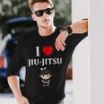 面白い柔術スポーツミニマリストかわいいシンプル柔術 I Love Jiu Jitsu 長袖Tシャツ 彼への贈り物