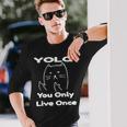 面白い猫 Tピースギフト Yolo 猫愛好家に 長袖Tシャツ 彼への贈り物