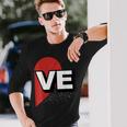 ２人で着るとハートが出来る Loveの文字になる 「Ve」カップル 恋人 長袖Tシャツ 彼への贈り物