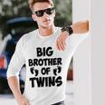Big Brother Of Twins New Big Brotheriblingギフト 長袖Tシャツ 彼への贈り物