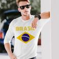 Brasilブラジルブラジル国旗 長袖Tシャツ 彼への贈り物