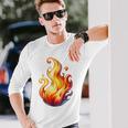 Fire Element Flameのグラフィックアート。あらゆる年齢の方に。 長袖Tシャツ 彼への贈り物