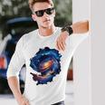 Galaxy Backprint 長袖Tシャツ 彼への贈り物