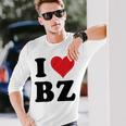 I Heart Bz イニシャル I Love BZ 姓 B Z 長袖Tシャツ 彼への贈り物