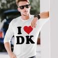 I Heart Dk Initials I Love DK First And Last Name D K 長袖Tシャツ 彼への贈り物