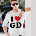 I Heart Gd Initials I Love GD First And Last Name G D 長袖Tシャツ 彼への贈り物