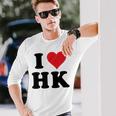 I Heart Hk Initials I Love HK First And Last Name H K 長袖Tシャツ 彼への贈り物