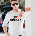 I Heart Hockey 長袖Tシャツ 彼への贈り物