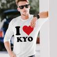 I Heart Kyo ファーストネーム I Love パーソナライズ 長袖Tシャツ 彼への贈り物