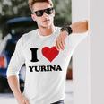 I Heart Yurina ファーストネーム I Love パーソナライズ 長袖Tシャツ 彼への贈り物