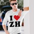 I Heart Zh Initials I Love ZH First And Last Name Z H 長袖Tシャツ 彼への贈り物