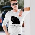 Holland Lop Rabbitブラックシルエット 長袖Tシャツ 彼への贈り物