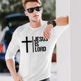 Jesus Is Lord 十字架 信仰 クリスチャン 聖書 神聖 長袖Tシャツ 彼への贈り物