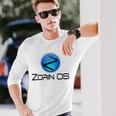 Linux Zorin Os タグラインとロゴ入り オープンソースos 長袖Tシャツ 彼への贈り物