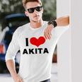 I Love Akita 愛 ハート 秋田 秋田県 日本 お土産 かわいい おしゃれ 長袖Tシャツ 彼への贈り物
