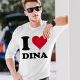 I Love Dina 長袖Tシャツ 彼への贈り物