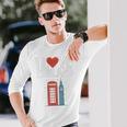 I Love Englandの象徴的なランドマークデザイン。 長袖tシャツ 長袖Tシャツ 彼への贈り物