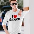 I Love Heart Jackpotslotslot Machines カジノラスベガス 長袖Tシャツ 彼への贈り物