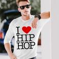I Love Hip Hop ハート ラップ&ヒップホップファン 長袖Tシャツ 彼への贈り物