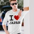 I Love Japan お土産 観光ハート 長袖Tシャツ 彼への贈り物