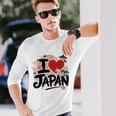 I Love Japan 桜 桜 日本の富士山 寺院 長袖Tシャツ 彼への贈り物