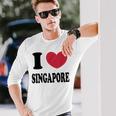 I Loveingapore シンガポールが大好き 長袖Tシャツ 彼への贈り物