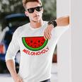 Meloncholy 面白い スイカ しゃれ フルーツ好き。 長袖Tシャツ 彼への贈り物